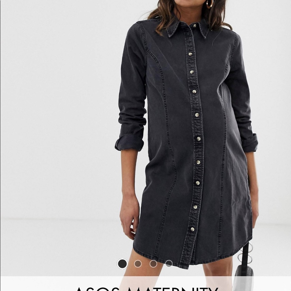 ASOS DESIGN maternity denim shirt dress